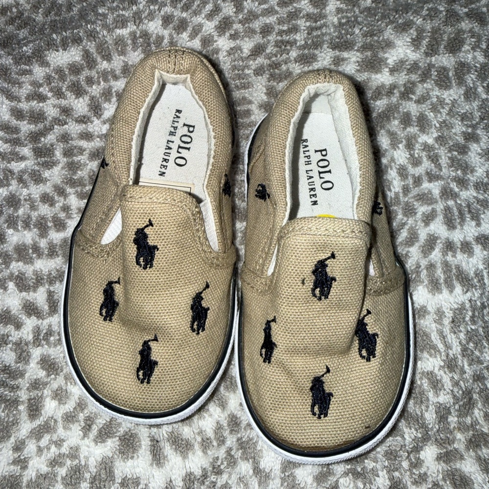 Polo by Ralph Lauren Kids Beige Slip-On Sneakers